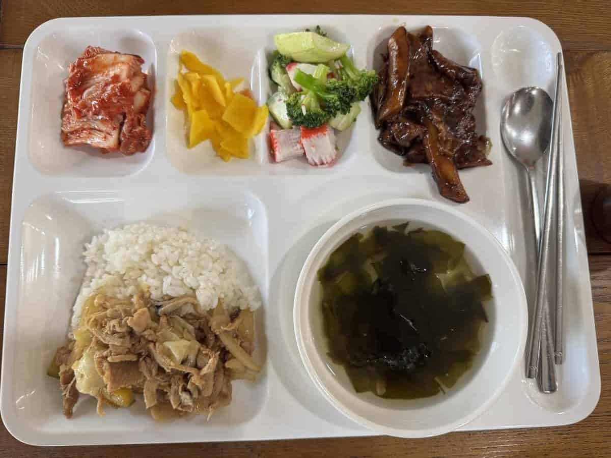 ご飯や味噌汁が並んだ朝食のトレー